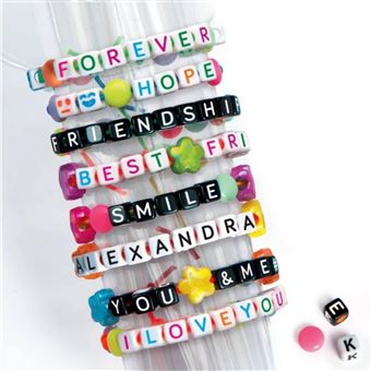 Coffret perles : Message bracelets mini - boite rose