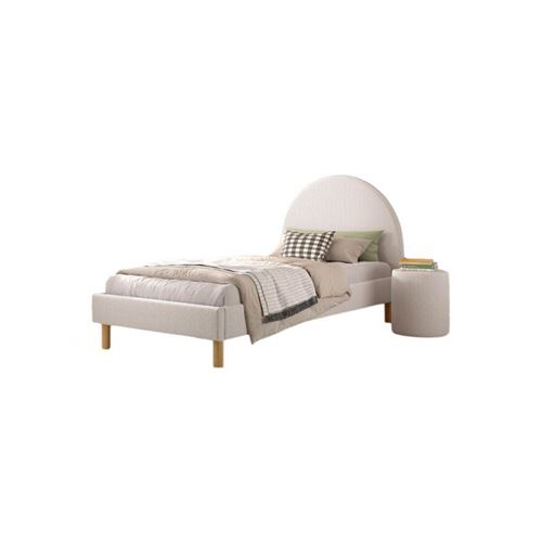 Non Communiqué Blanc Lit Moon 90X200cm Avec Pouf