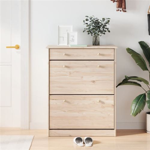 vidaXL Armoire à chaussures ALTA 77x35x96 cm bois massif de pin