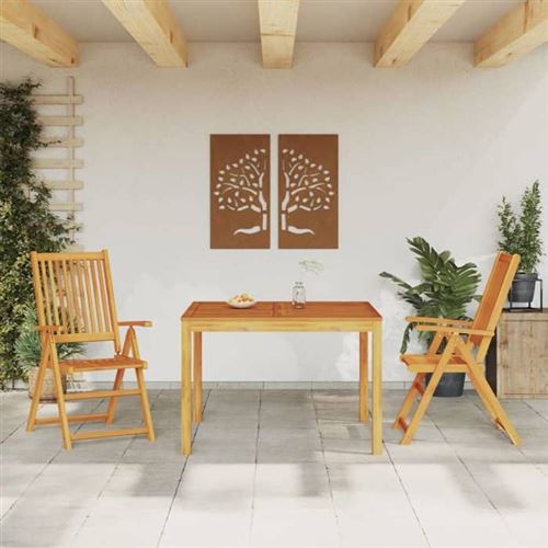 Non Communiqué Marron Vidaxl Ensemble À Manger De Jardin 3 Pcs Bois D'acacia Solide, Ensemble De Salle À Manger D'extérieur, Meuble De Salle À 3295255