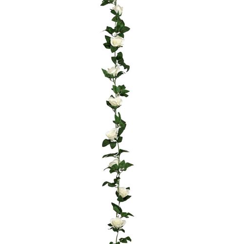Atmosphera - Guirlande Artificielle de Roses Naki - 230cm - Blanc - Image 3