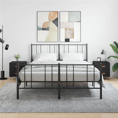 Vidaxl Noir Tables De Chevet 2 Pcs - Image 3