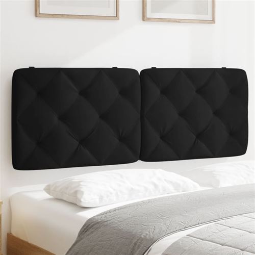 vidaXL Coussin de tête de lit noir 140 cm velours374729