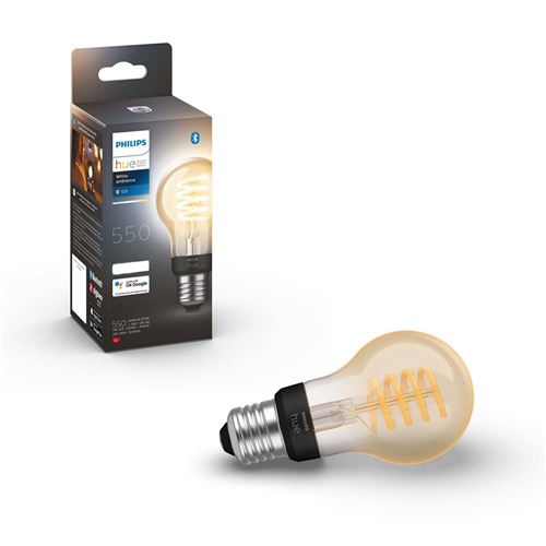 Ampoule connectée Philips Hue White Ambiance E27 Filament Standard 7W Transparent