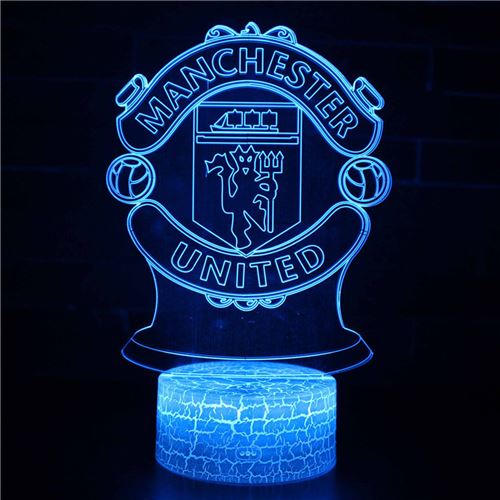 Lampe d'illusion 3D VORMOR Veilleuse Tactile 7 Couleurs avec Télécommande - Manchester United FC