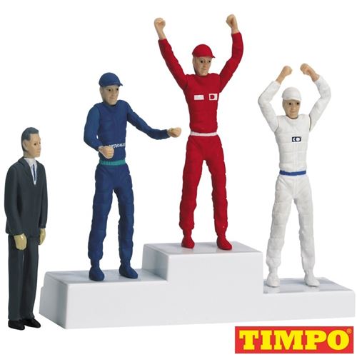 Carrera Formule 1 gagnant Podium avec quatre poupées 5,5 cm