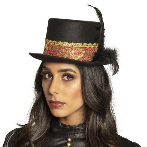 Boland chapeau Steam band dames noir/rouge taille unique