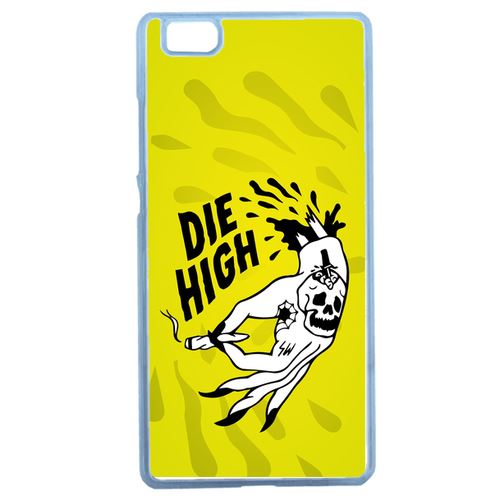 Coque Die High Fond Jaune Compatible Huawei Ascend P8 Lite Transparent