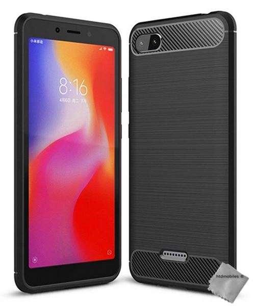 Housse etui coque silicone gel carbone pour Xiaomi Redmi 6A avec film ecran - NOIR