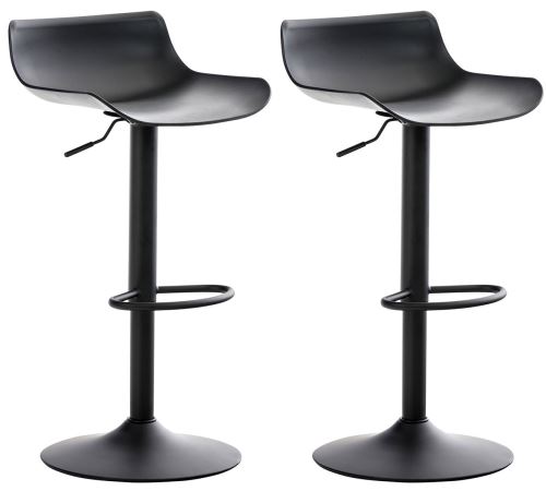 Lot de 2 tabourets de bar Aveiro en plastique , Noir