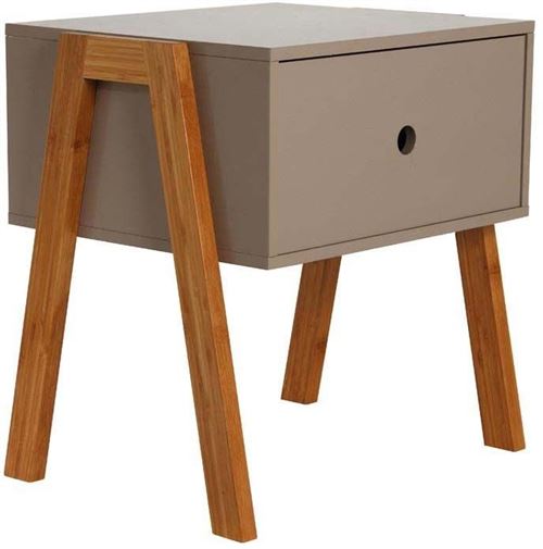 The Home Deco Factory - Table de chevet scandinave empilable Taupe