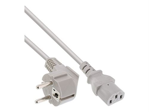 Intos Electronic Ag Gris Inline - Câble D'alimentation - Power Cee 7/7 (M) Pour Power Iec 60320 C13 - 1.5 M - Connecteur À 90 °