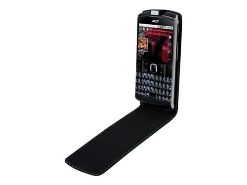 Muvit Slim - Protection à rabat pour téléphone portable - noir - pour Acer beTouch E210
