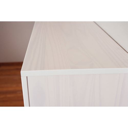 Paris Prix - Bibliothèque Basse Pin Massif abigael 90cm Blanc