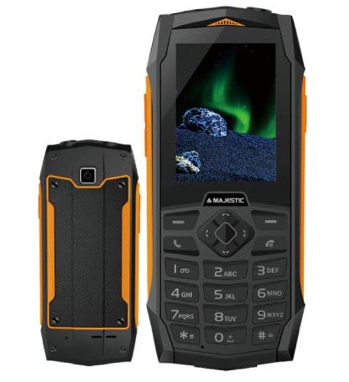 téléphone gsm noir avec profils orange avec écran couleur 2,4