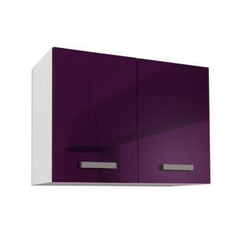 Start Meuble Haut De Cuisine L 80 Cm Aubergine Brillant Achat Prix Fnac