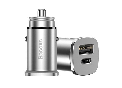 Chargeur Allume-Cigare 30W Baseus PPS - USB-C PD, QC4.0/3.0, SCP, AFC - Argenté