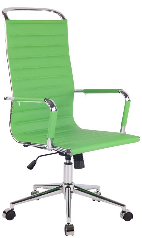Chaise de Bureau Design Barnes en Similicuir avec Accoudoirs - Couleur Vert