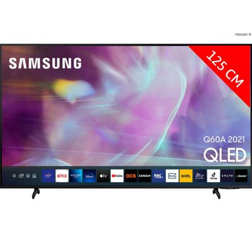 Samsung QE50Q60AAU - 50 diagonale klasse Q60A Series led-achtergrondverlichting lcd-tv - QLED - Smart TV - Tizen OS - 4K UHD (2160p) 3840 x 2160 - HDR - Quantum Dot, dubbele led - zwart