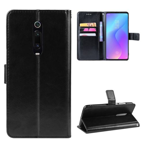 Etui en PU Cheval fou noir pour votre Xiaomi Redmi K20/K20 Pro/Mi 9T/Mi 9T Pro