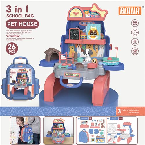 Animalerie 26 PCS Pour Les Enfants - Sac À Doc Bleu