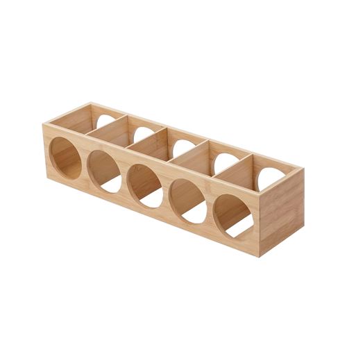 Étagère à vin MENDLER HWC-B89, porte-bouteilles, bambou, 53x14x13cm 4 pièces