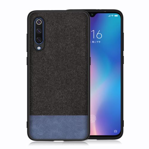 Housse étui Coque en toile pour Xiaomi Mi CC9e - Noir/Bleu -4299