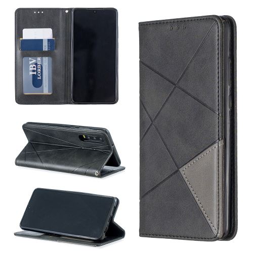 Etui en PU motif géométrique avec support et porte-cartes noir pour votre Huawei P30