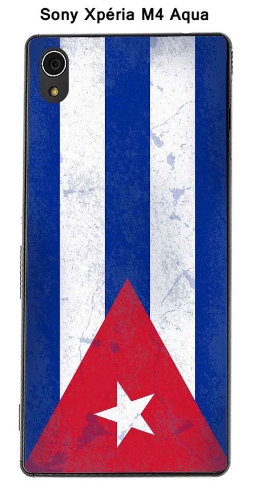 Coque Drapeau Cuba vintage pour Sony Xpéria M4 Aqua