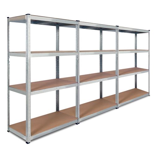 Lot de 3 étagères modulables charges lourdes H. 150 CM 12 plateaux
