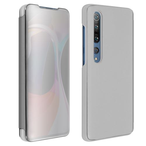 Housse pour Xiaomi Mi 10 / Mi 10 Pro Clapet Translucide Miroir Support Vidéo argenté