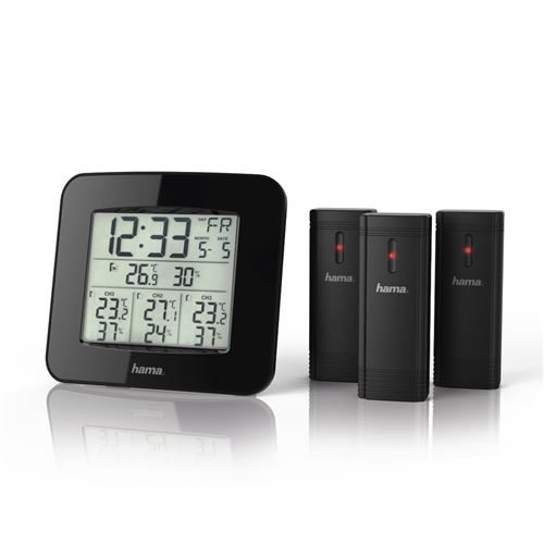 hama 00186311 Wetterstation EWS-Trio, mit drei Sensoren, Schwarz