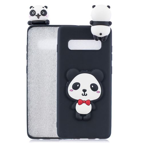 Coque en TPU motif 3D panda avec noeud papillon rouge pour votre Samsung Galaxy S10