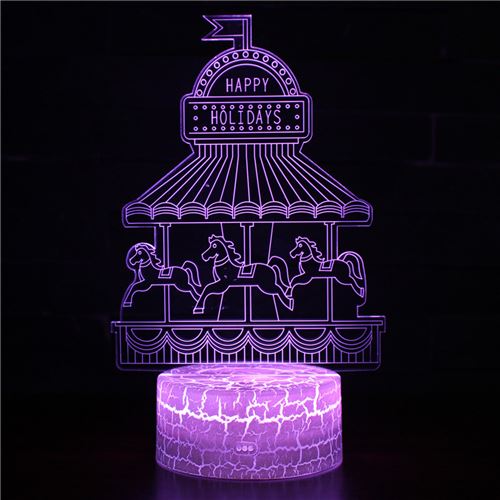 Lampe 3D Tactile Veilleuses Enfant 7 Couleurs avec Telecommande - Style #344