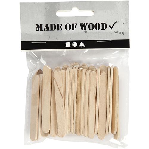 Creotime bâtonnets de glace en bois 5,5 cm 50 pièces