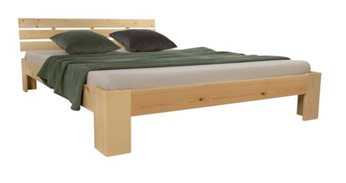 Lit double en bois futon 140x200 bois naturel