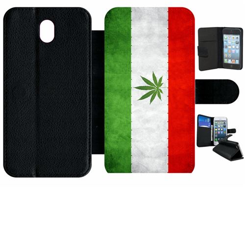 Etui à rabat samsung galaxy j7 2017 (j730) drapeau iran weeds