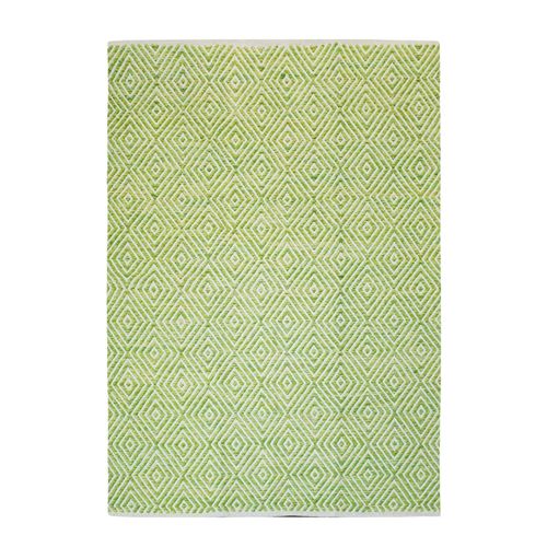 Paris Prix Vert Tapis Géométrique Fait Main "Aperitif" 80 X 150 Cm