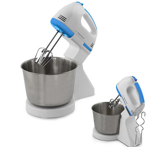 Batteur électrique Esperanza avec doubles Fouets et bol rotatif 2,5L 150 W