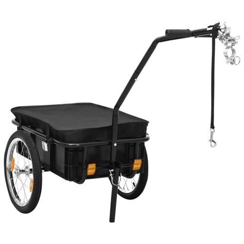 vidaXL Remorque de bicyclette/chariot à main 155x61x83 cm Acier Noir