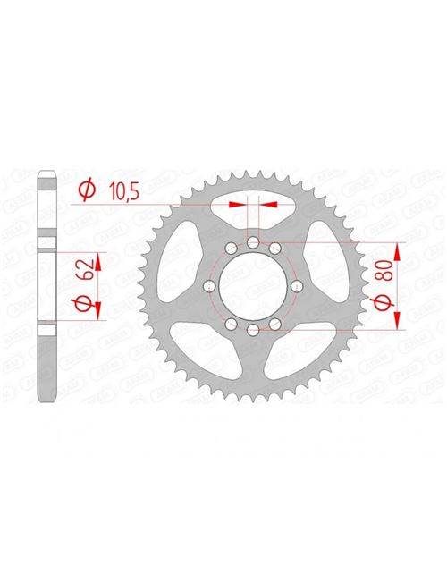 Couronne AFAM 51 dents acier standard pas 428 type 12204