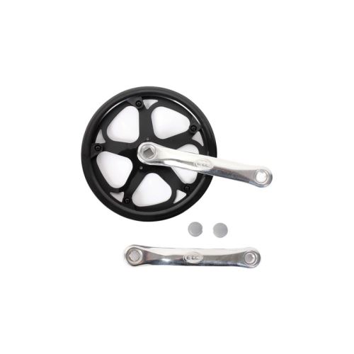 Pédalier ETC Alliage/Acier 48T 170mm avec grille de protection argent/noir