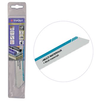 Lames De Scie Sabre Tivoly Spécial Matériaux Abrasifs - Lot De 2, L150, Coupe 6-100 Mm - Dents Carbure Tungstène
