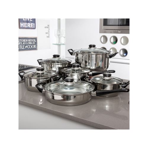Batterie de Cuisine Inox (12 pièces)