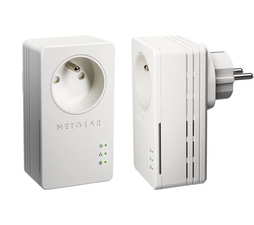Netgear Powerline Xav1401 - Kit D'Adaptation Pour Courant Porteur - Homeplug Av (Hpav) - Branchement Mural (Pack De 2)