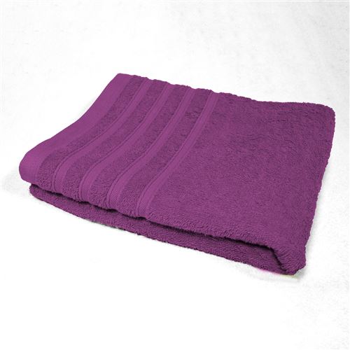 Drap de bain 90 x 150 cm eponge unie vitamine Prune
