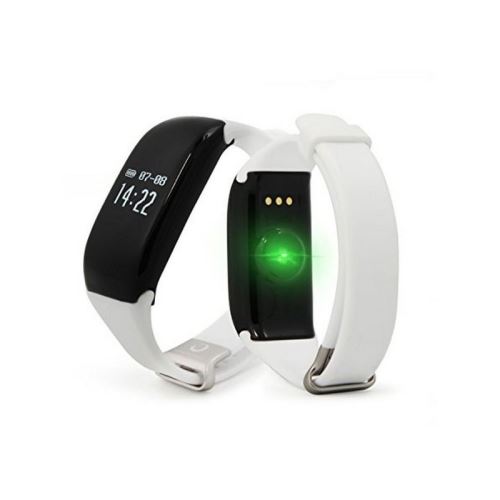 Bracelet d'activités brigmton bsport-14-b oled 0.66' bluetooth 4.0 ip67 android /ios 26 g blanc
