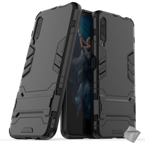 Housse etui coque rigide anti choc pour Huawei Honor 9X avec verre trempe - NOIR
