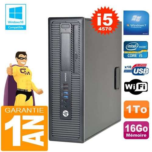 Pc hp elitedesk 800 g1 sff core i5-4570 16go disque 1 to graveur dvd wifi w7 État correct - Hewlett-Packard reconditionné disponible sur Fnac