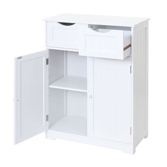 Commode Hwc B65 2 Tiroirs 2 Portes 82x60x30cm Blanc Achat Prix Fnac